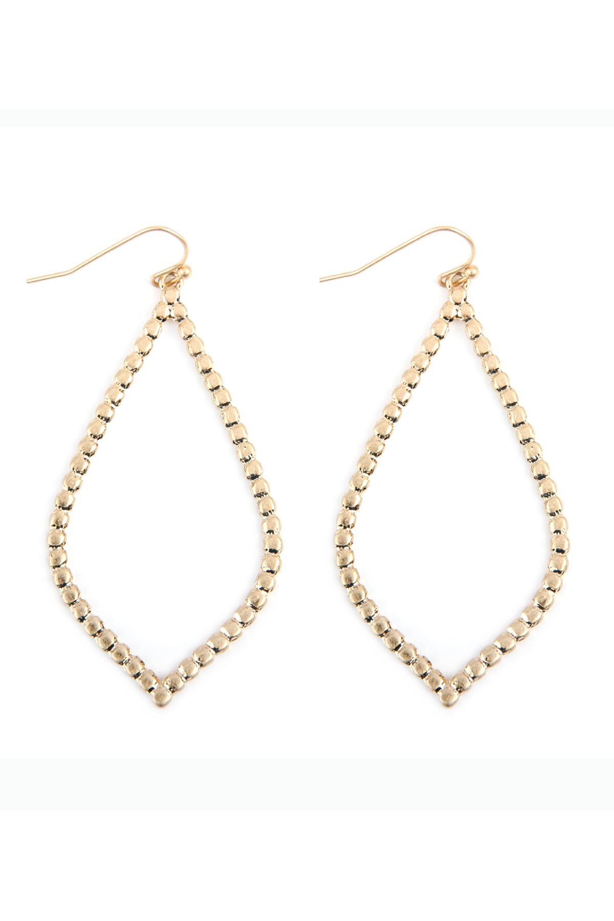 Open Cast Marquise Drop Earrings Matte Gold
