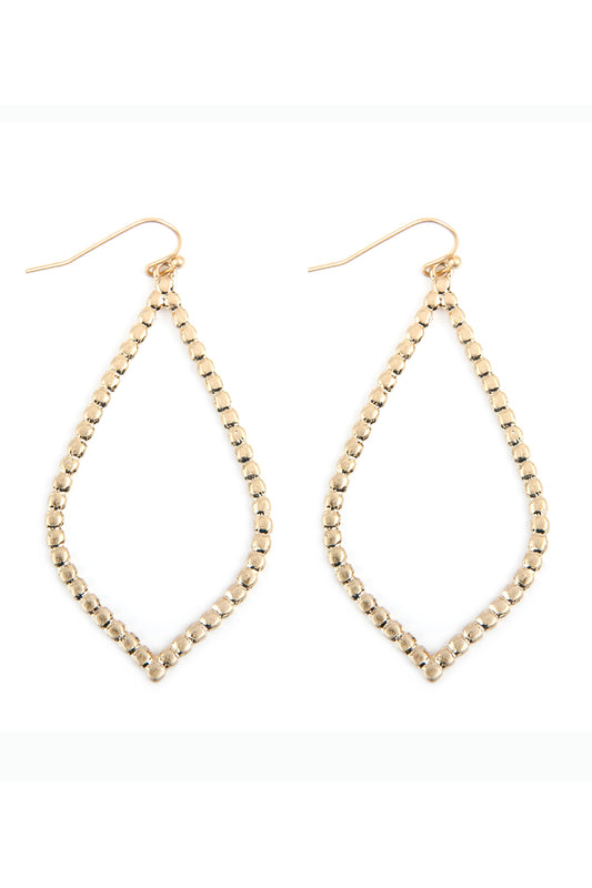 Open Cast Marquise Drop Earrings Matte Gold