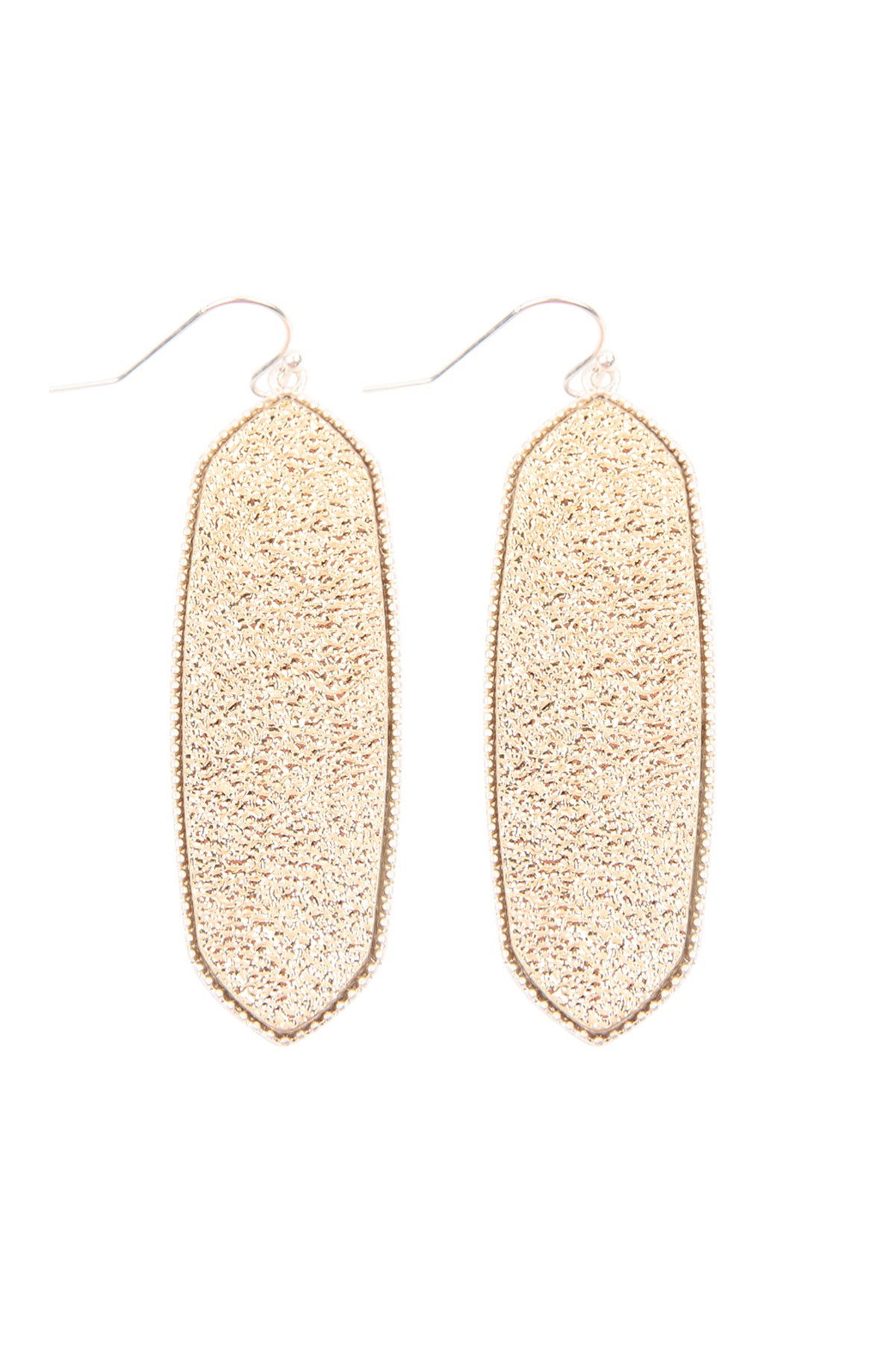 Cast Oval Drop Earrings Matte Silver Matte Gold