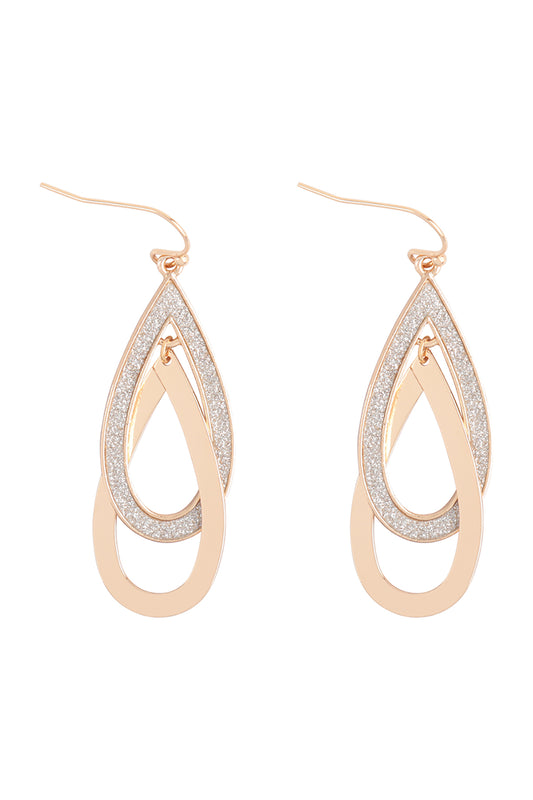 Teardrop Dangling Sand Sticker Earrings Gold