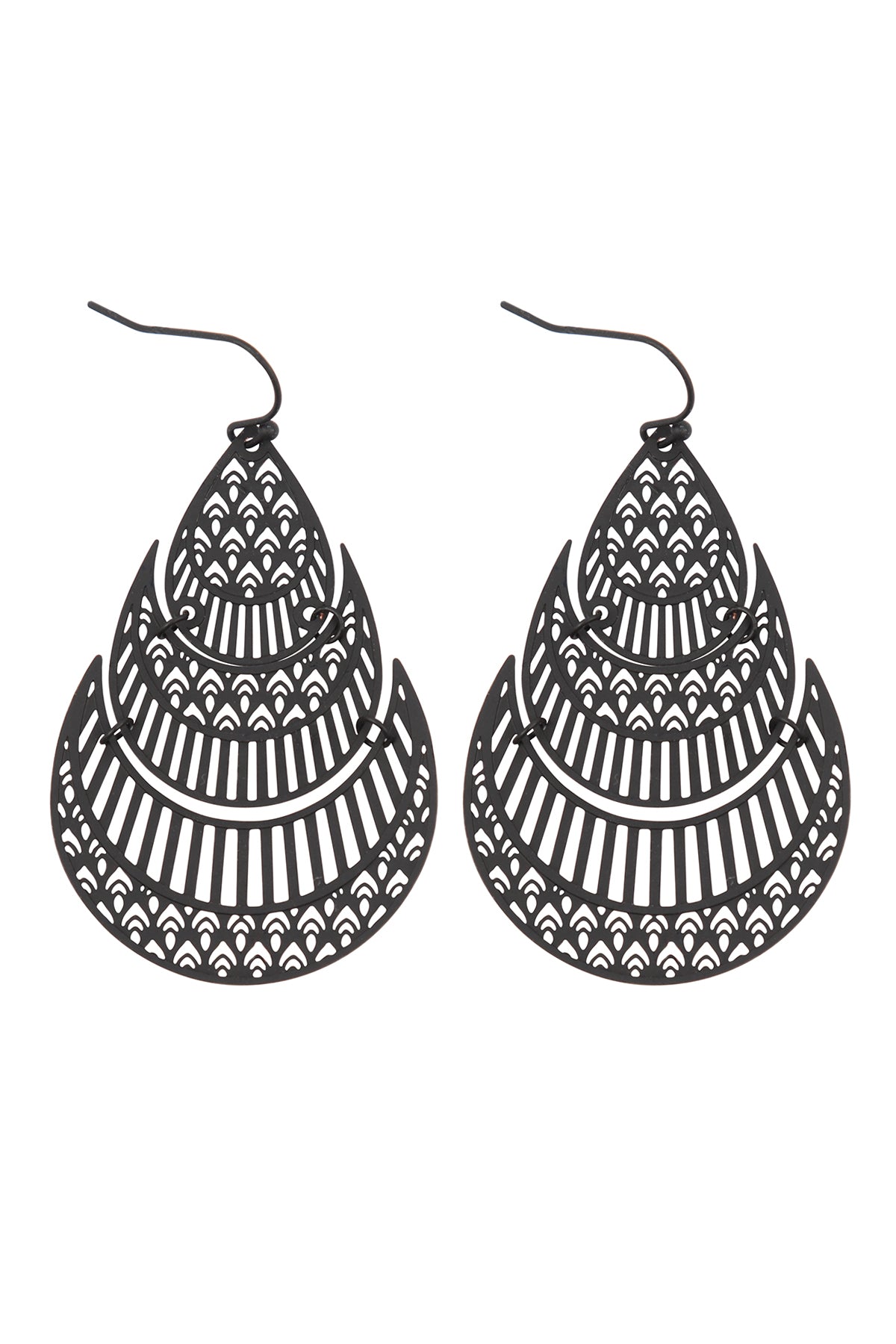 Morrocan Teardrop Shaped Filigree Drop Earrings