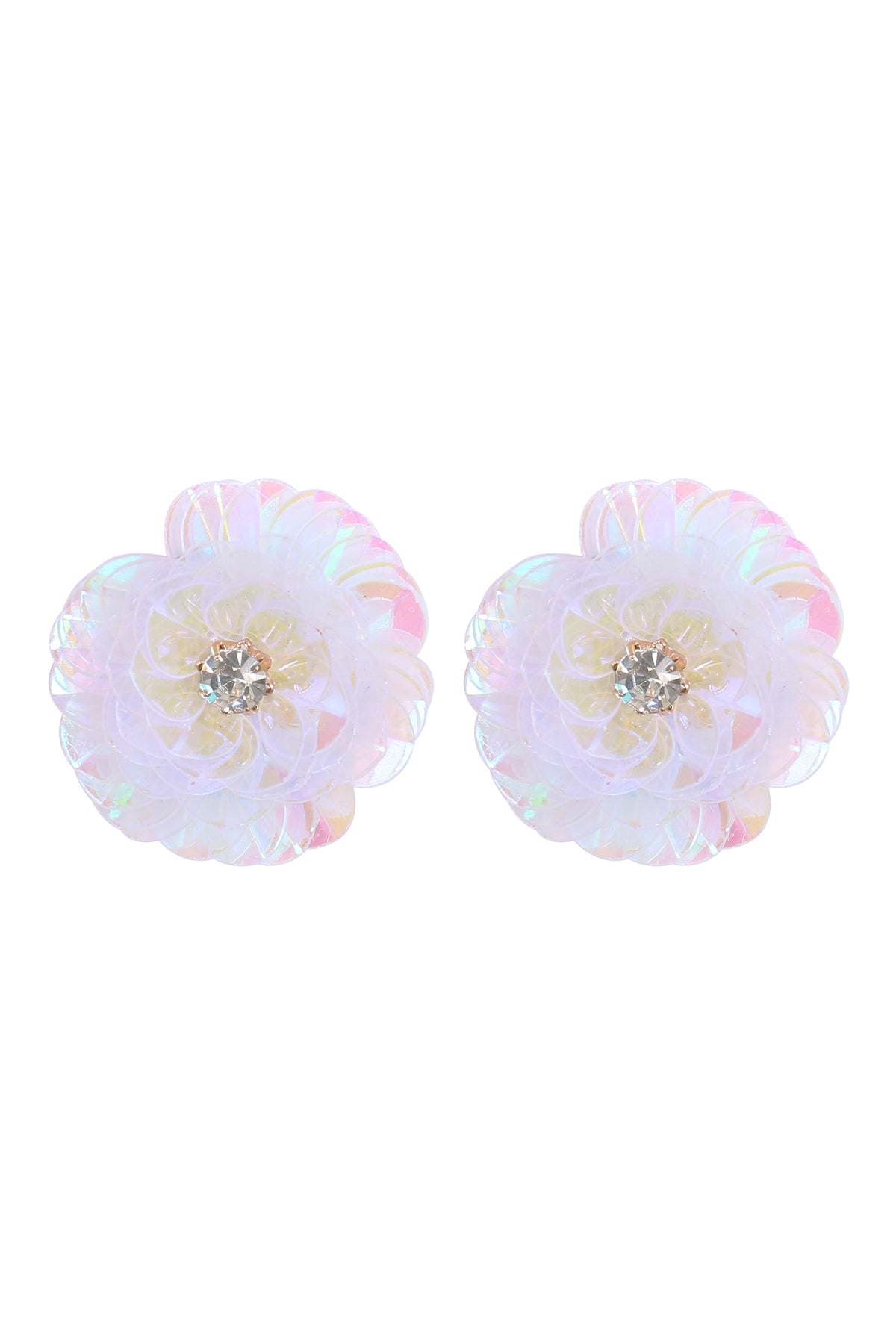 Sequin Flower Rhinestone Post earrings