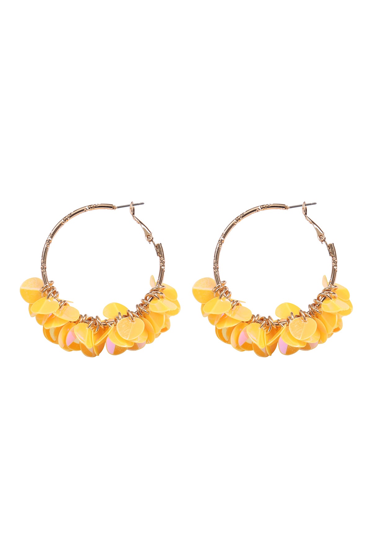 Boho Se2uin Dangle Hoop Earrings Yellow
