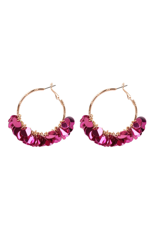 Se2uin Dangle Hoop Earrings