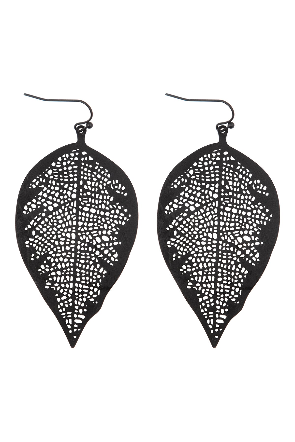 Fine Leaf Filigree Hook Earrings