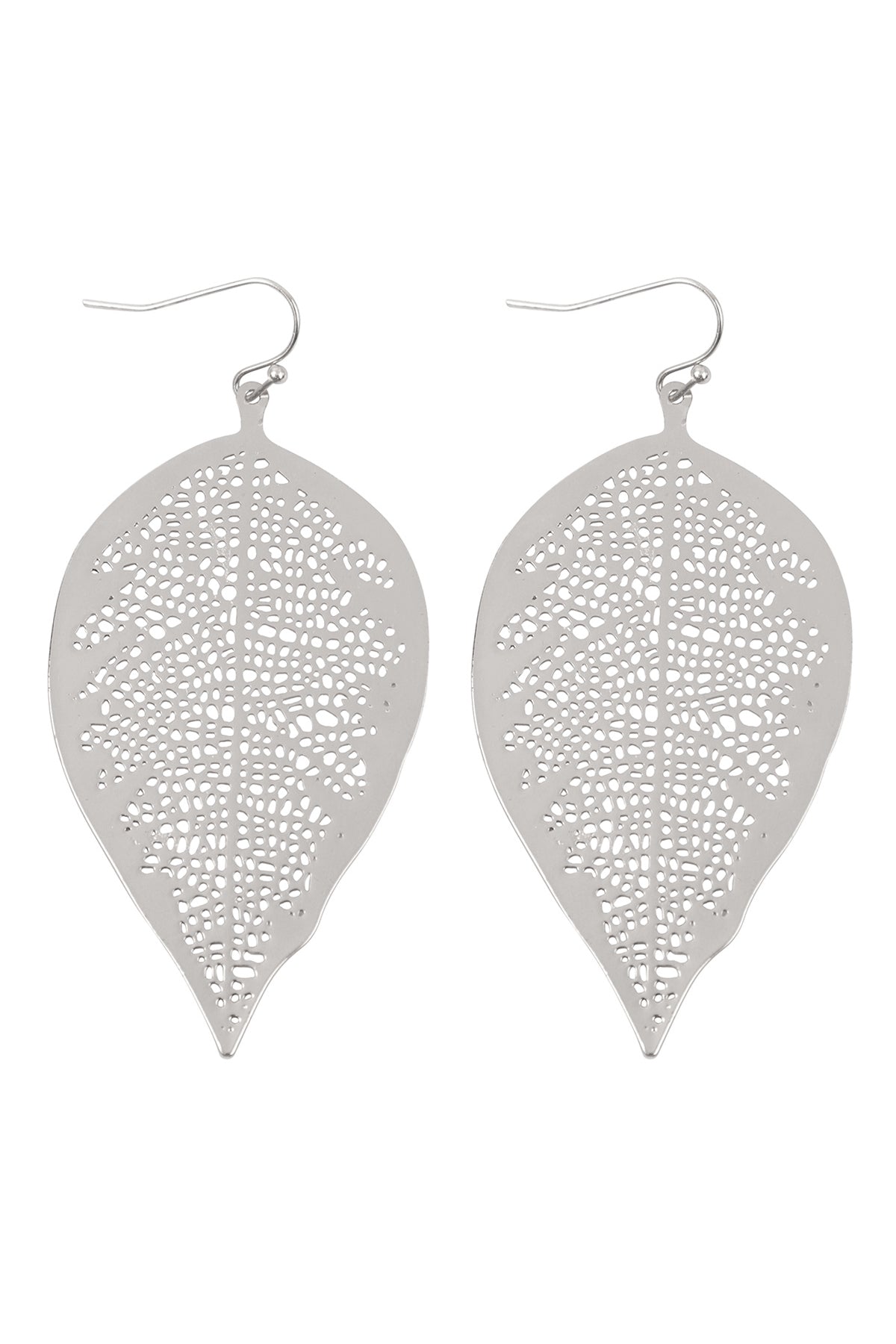 Fine Leaf Filigree Hook Earrings
