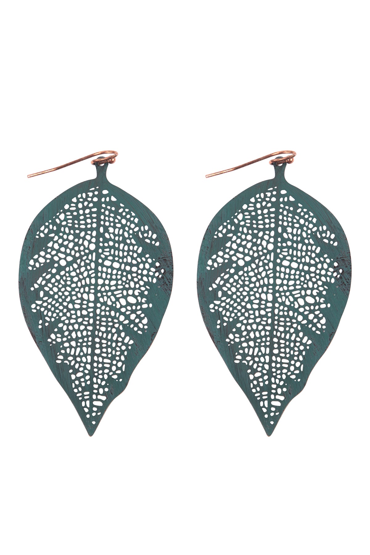 Fine Leaf Filigree Hook Earrings