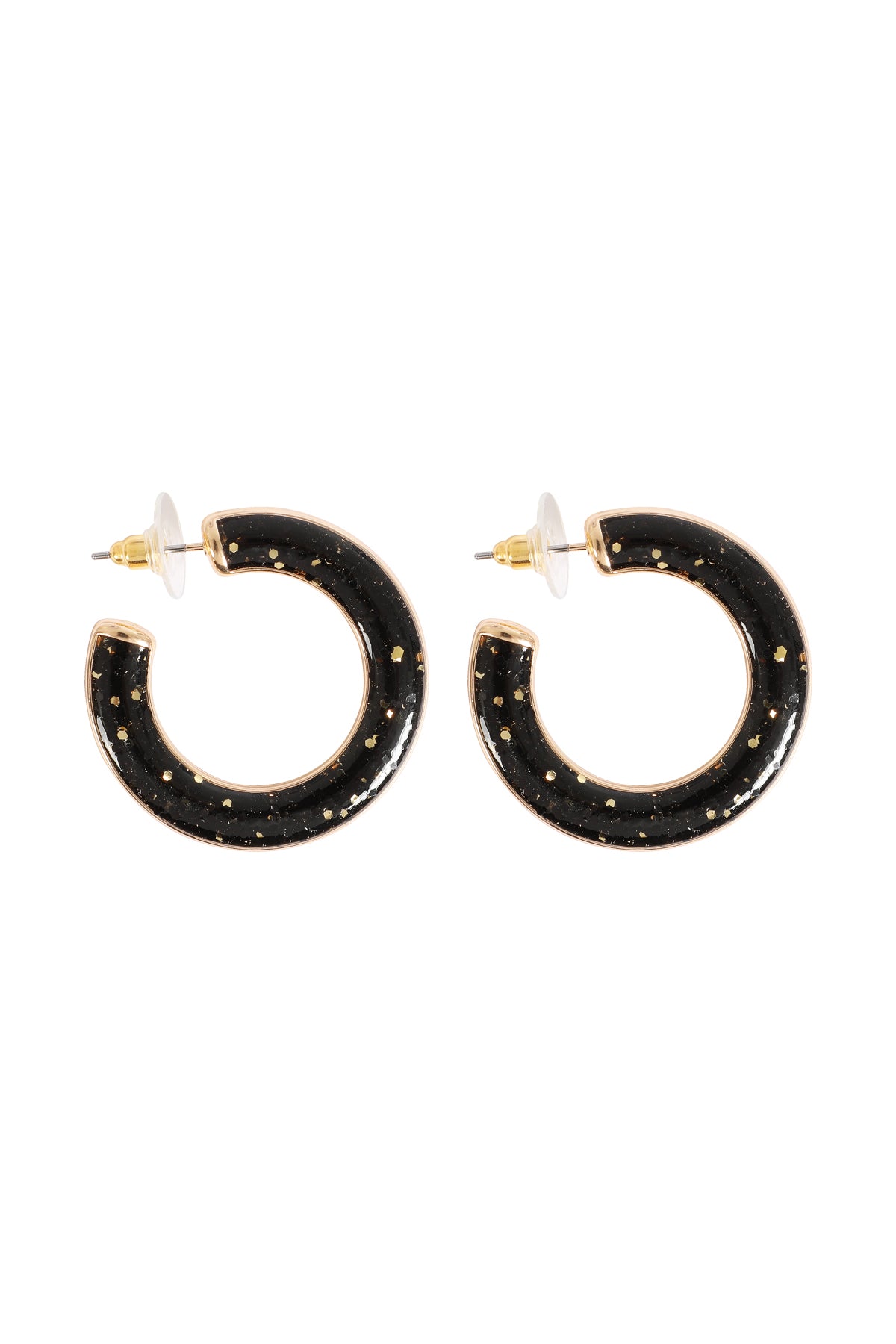 Glitter Epoxy Hoop Post Earrings