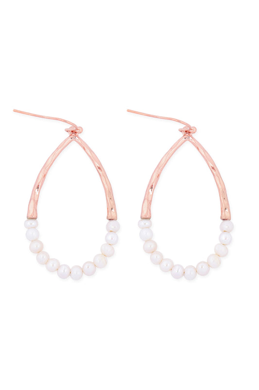 Casting W Pearl Erteardrop Cast With Pearl Bead Fish Hook Earrings