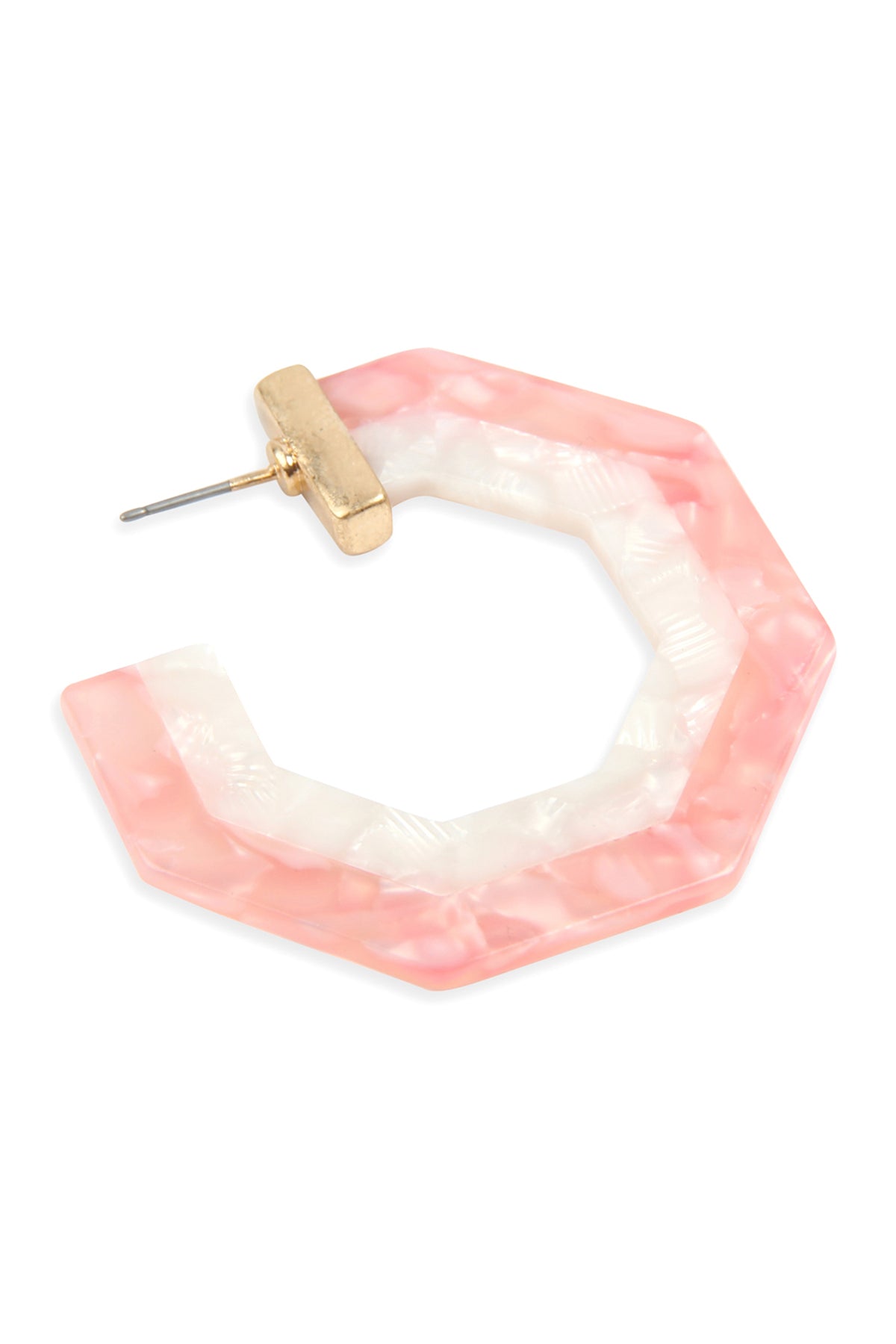 Cast Polygon Resin Post Earrings Burgundy