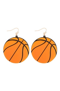 Basketball Acetate Earrings Orange /6Pcs