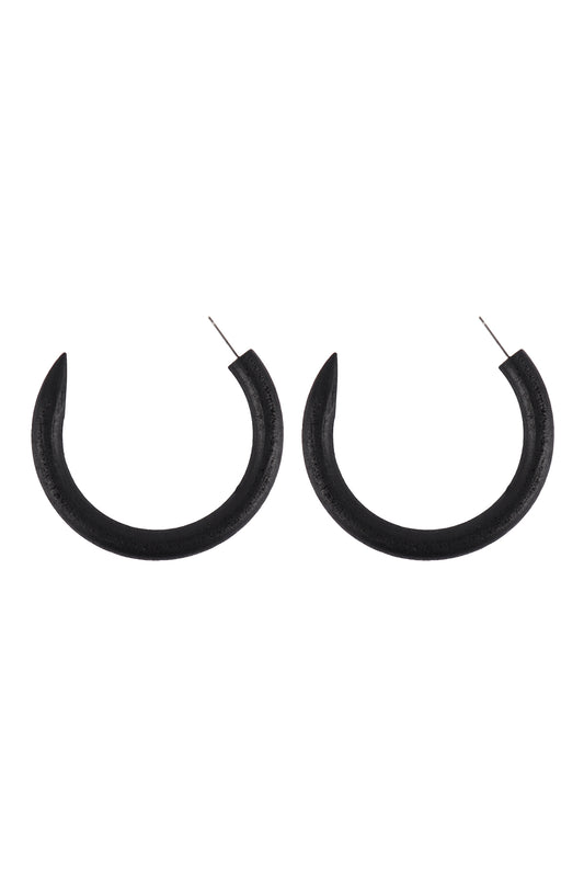 Horn Wood Color Hoop Earrings