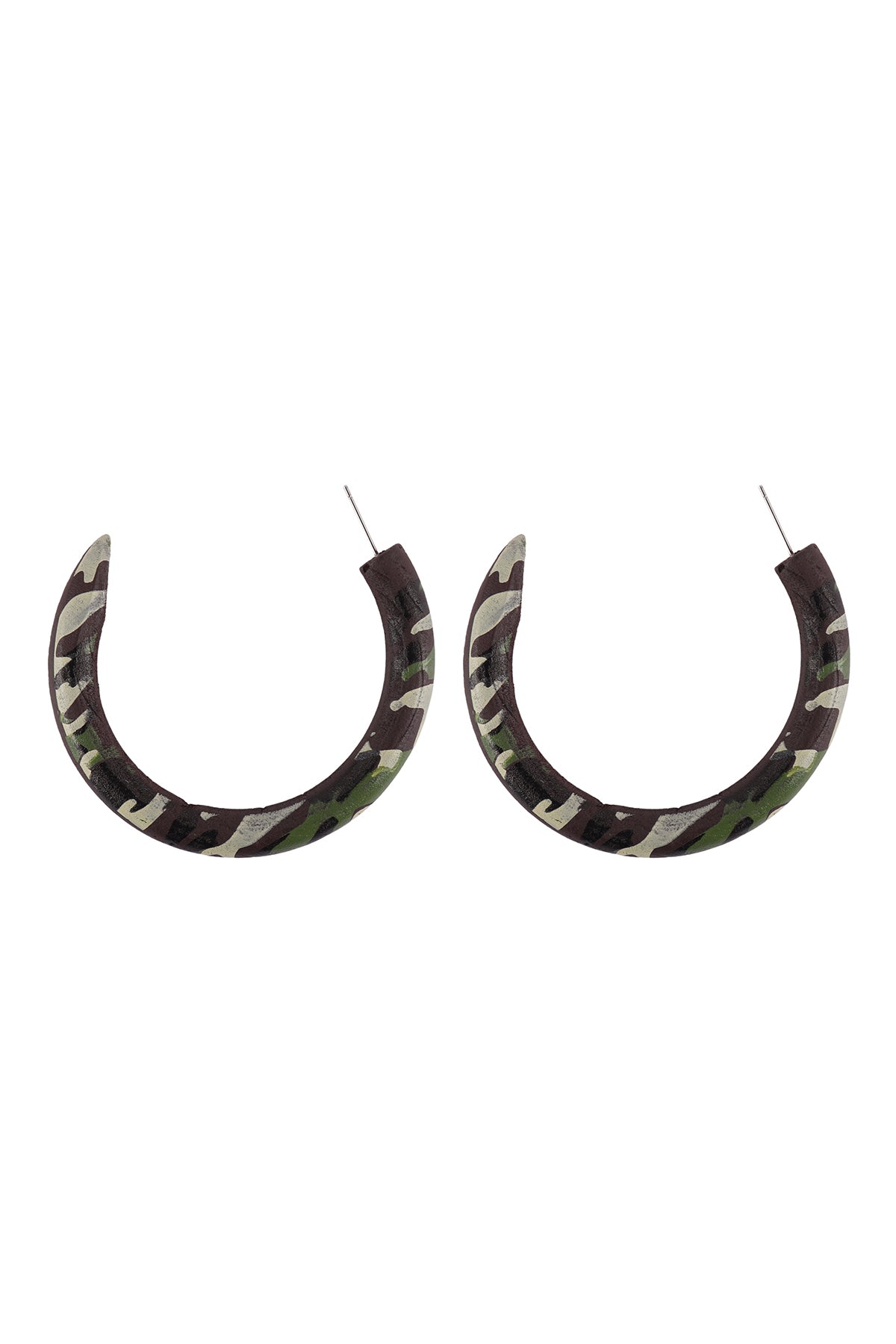 Horn Wood Color Hoop Earrings