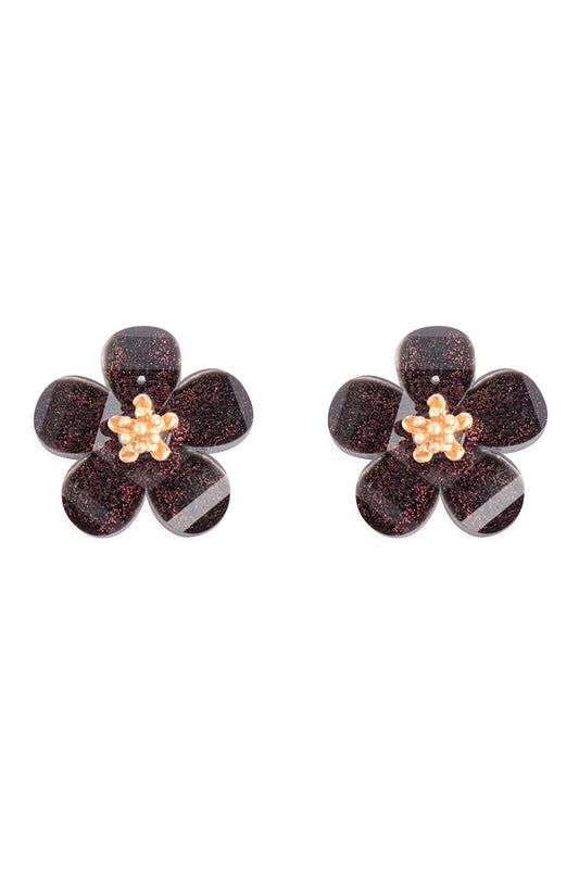 Resin Flower Stud Earrings