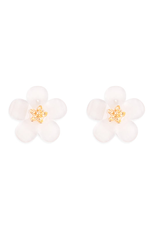 Resin Flower Stud Earrings
