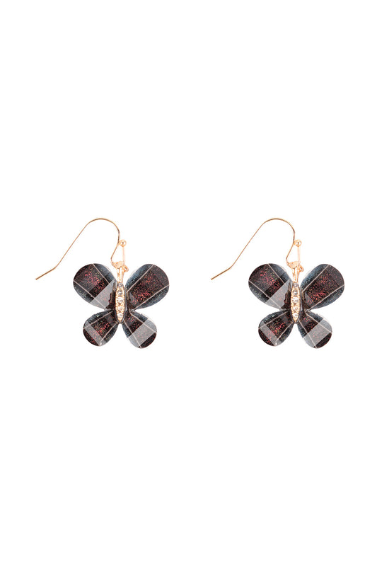Resin Butterfly Fish Hook Earrings
