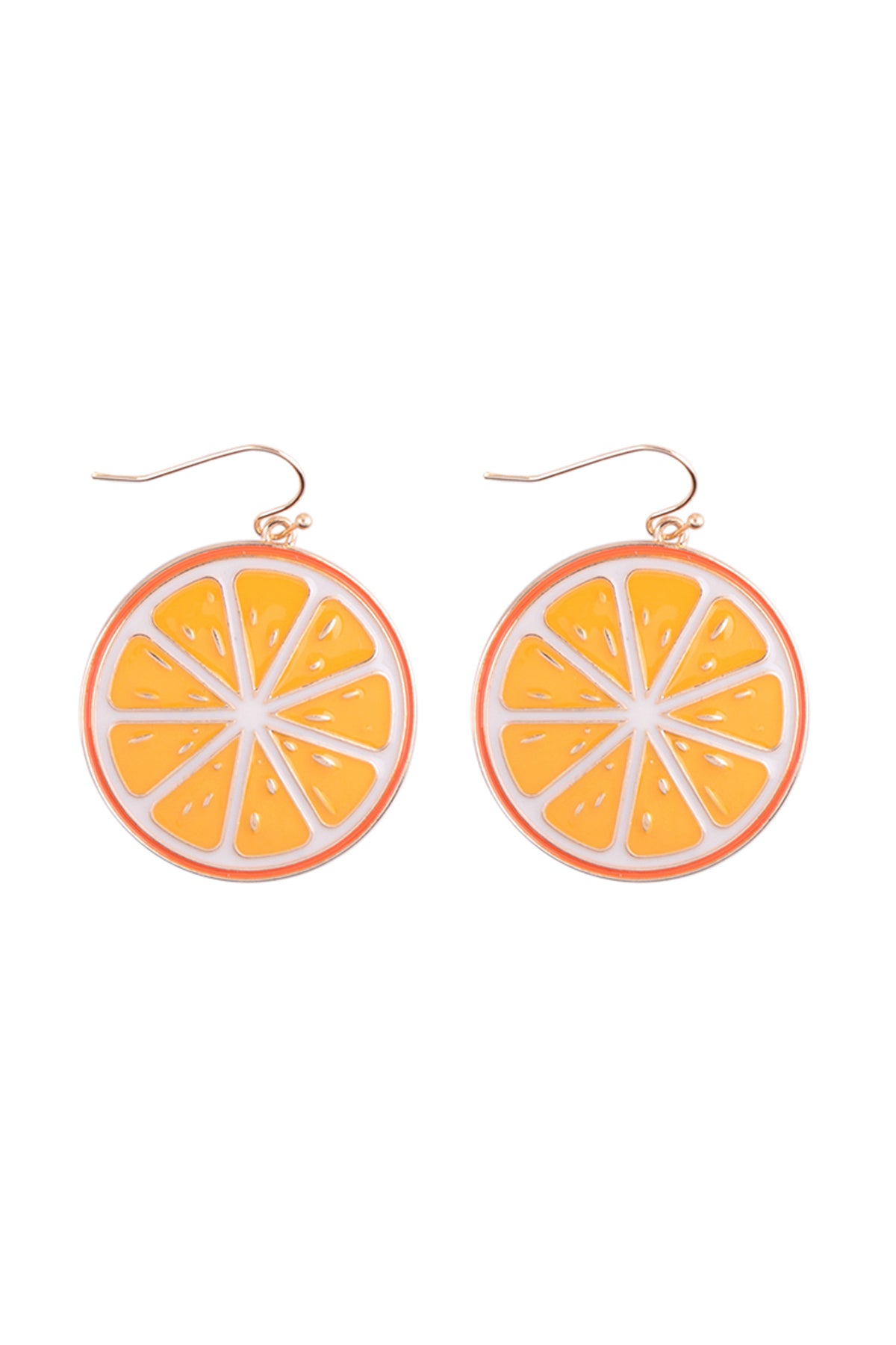 Orange Enamel Tropical Fruits Earrings