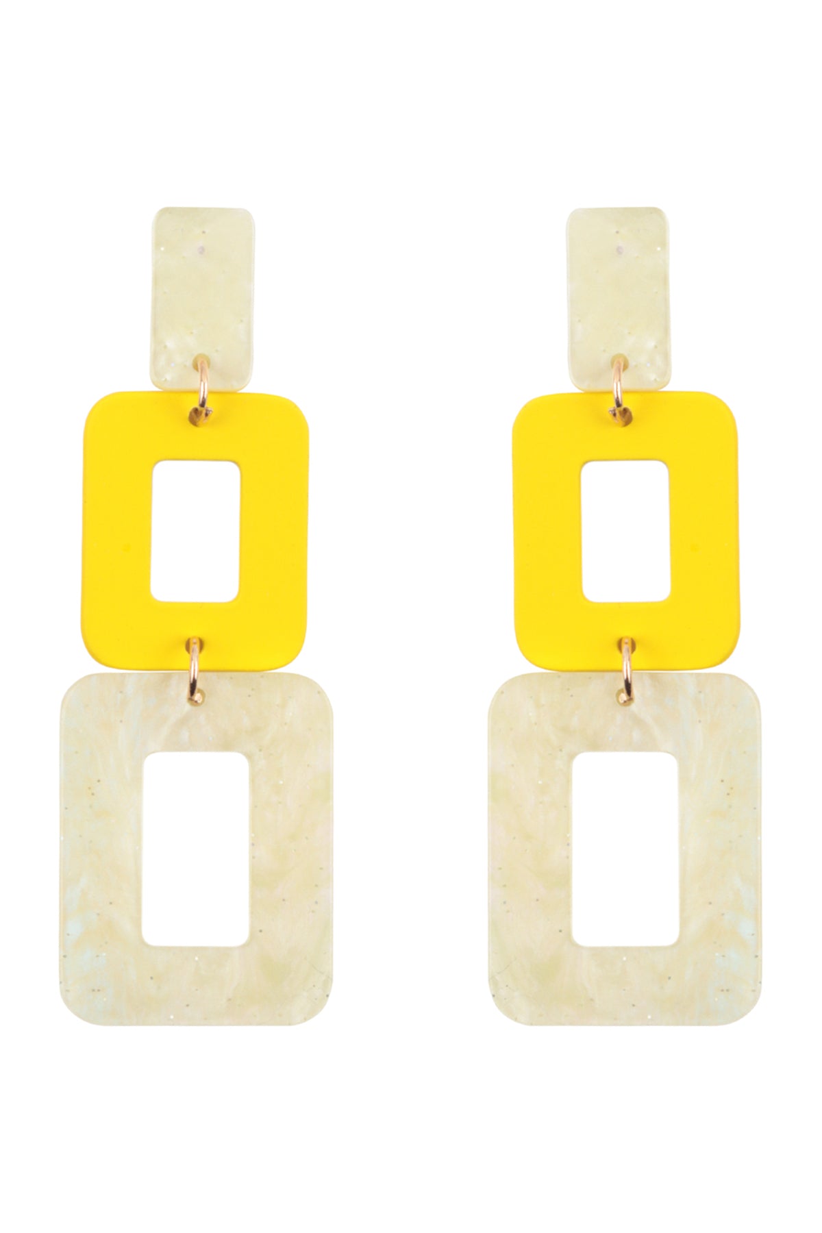 Glitter Square Acetate Drop Earrings