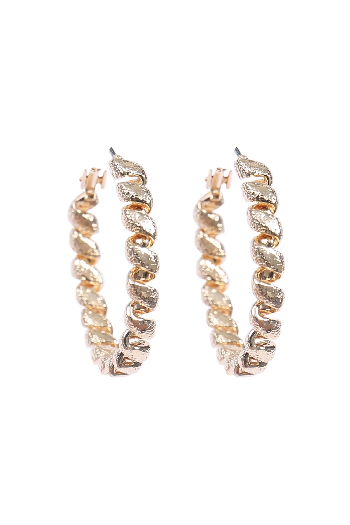 Twisted Pincatch Hoop Earrings