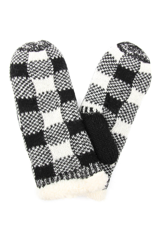 Sherpa Buffalo Plaid Mitten