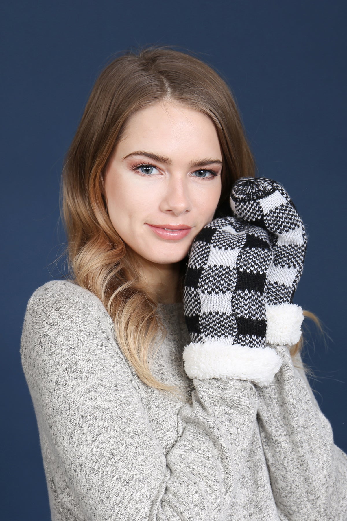 Sherpa Buffalo Plaid Mitten