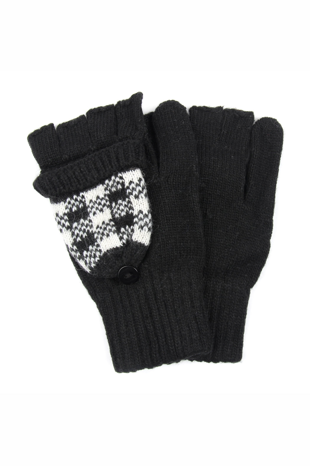 Buffalo Plaid Convertible Gloves
