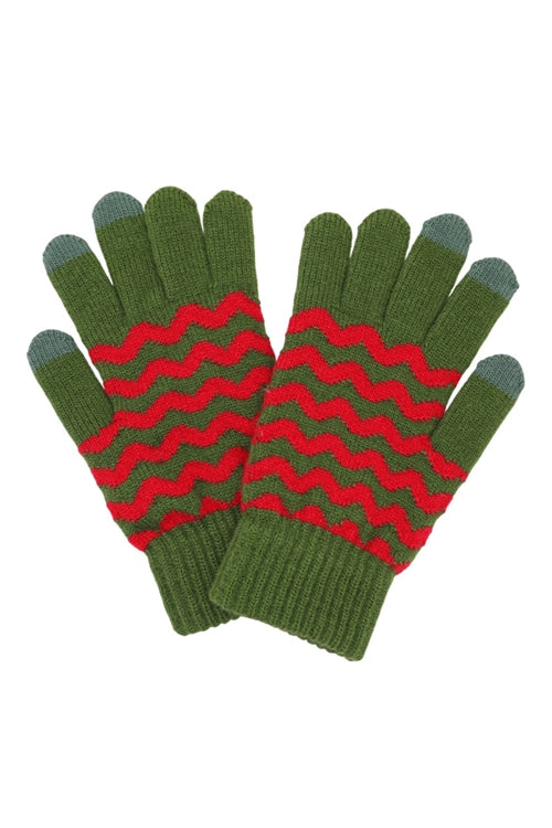 Chevron Pattern Smart Touch Gloves