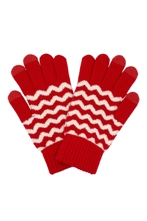 Chevron Pattern Smart Touch Gloves