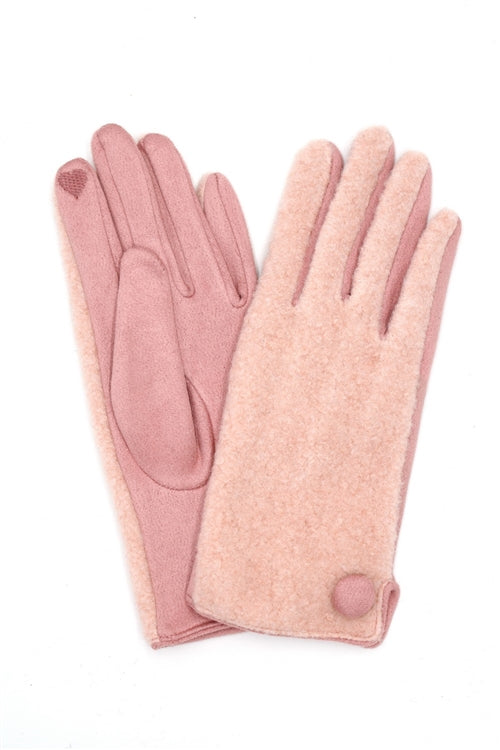 Button Soft Smart Touch Gloves