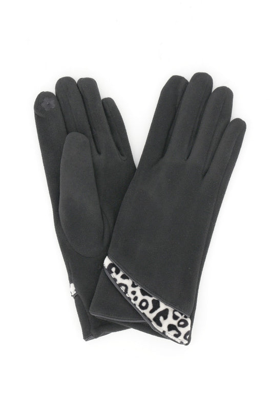 Leopard Accent Touchscreen Gloves