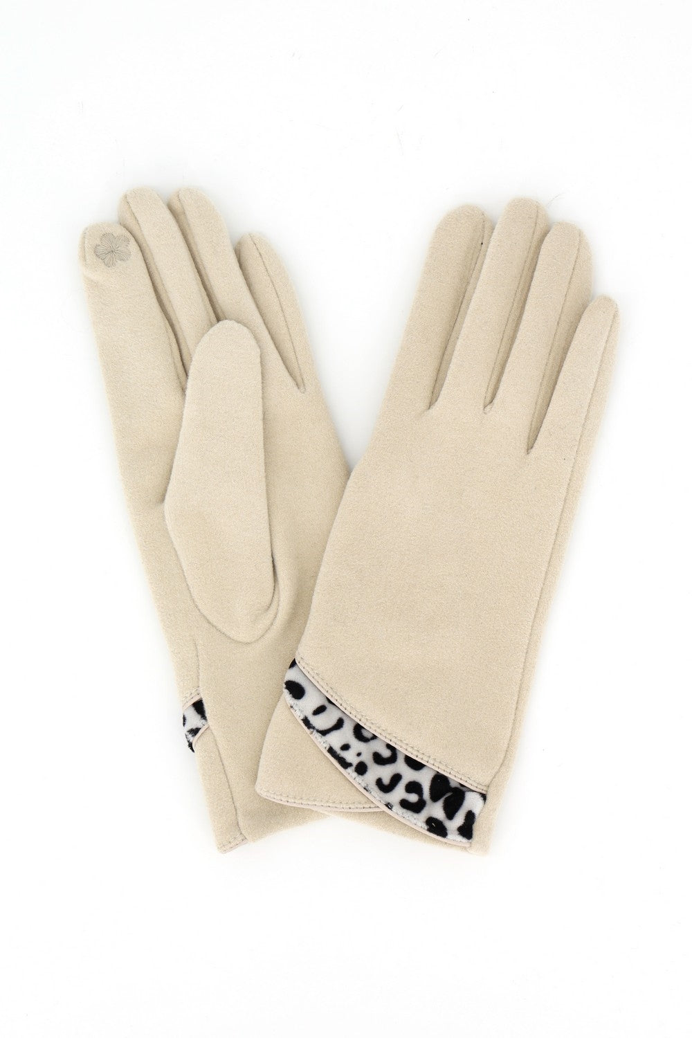 Leopard Accent Touchscreen Gloves