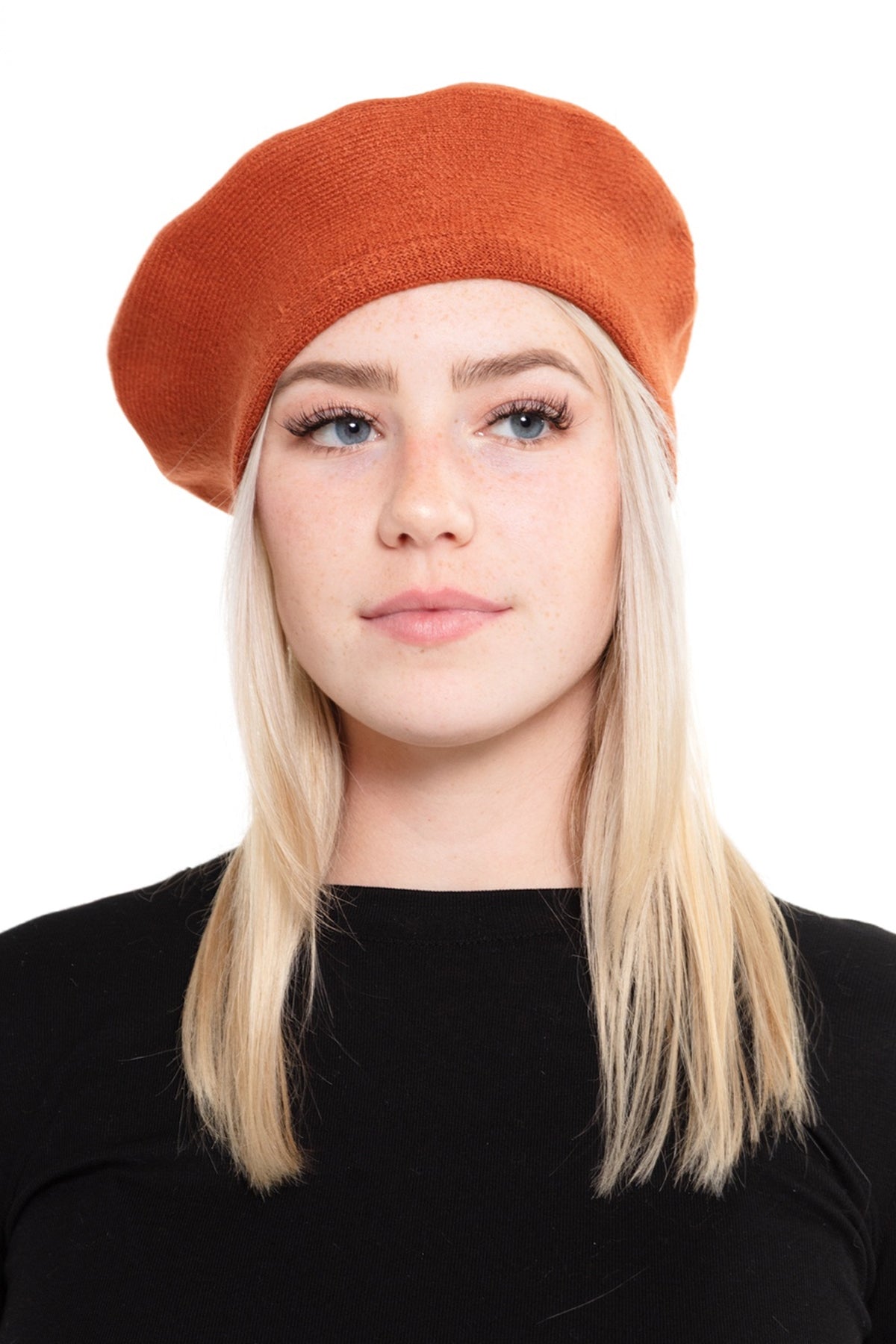 Stretchy Solid Beret Acrylic / 6PCS