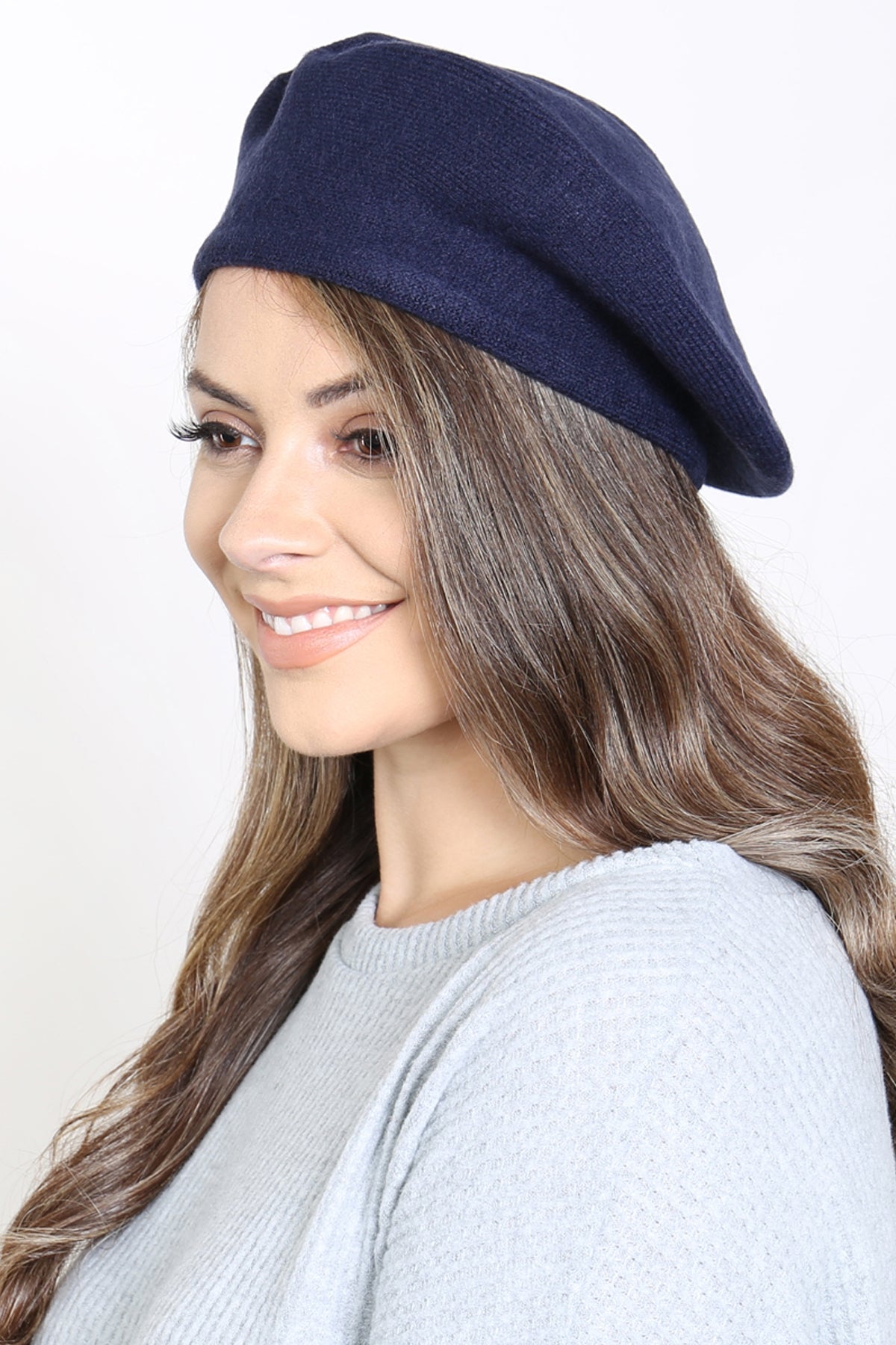 Stretchy Solid Beret Acrylic / 6PCS