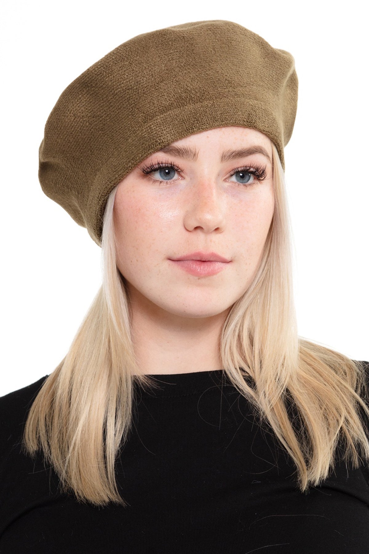 Stretchy Solid Beret Acrylic / 6PCS