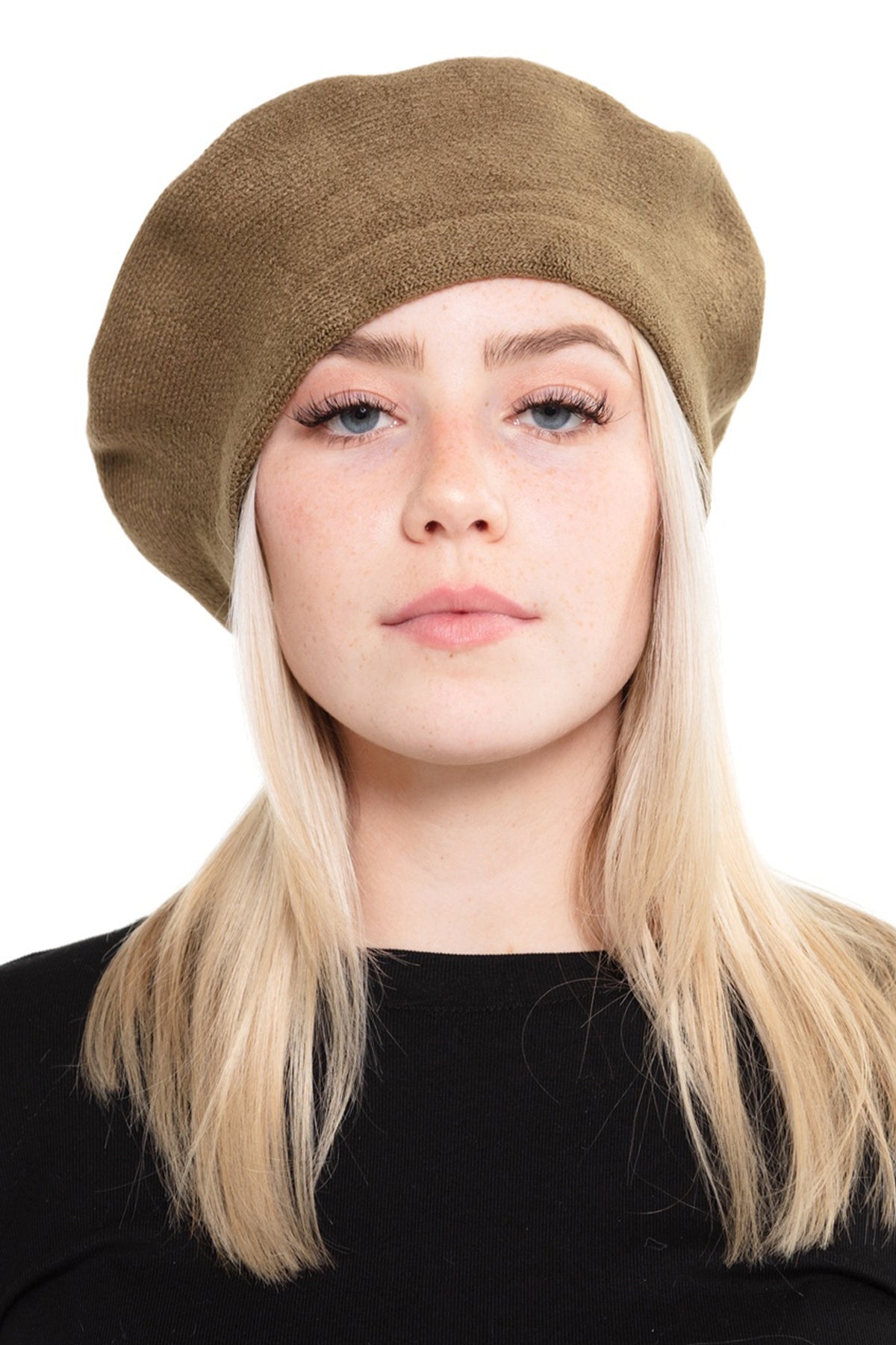 Stretchy Solid Beret Acrylic / 6PCS