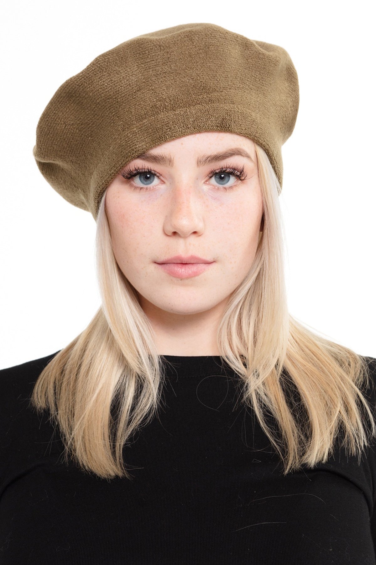 Stretchy Solid Beret Acrylic / 6PCS