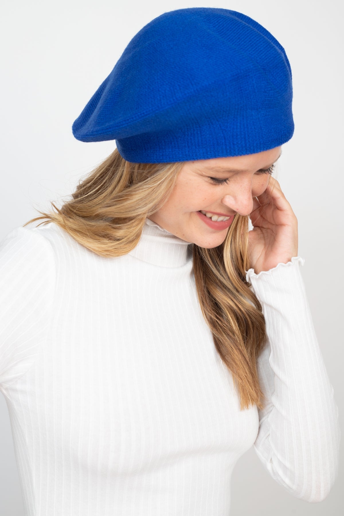 Stretchy Solid Beret Acrylic / 6PCS