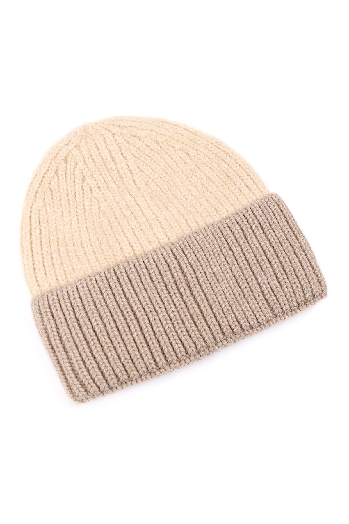 Wool Blended Two Tone Solid Beanie / 6PCS
