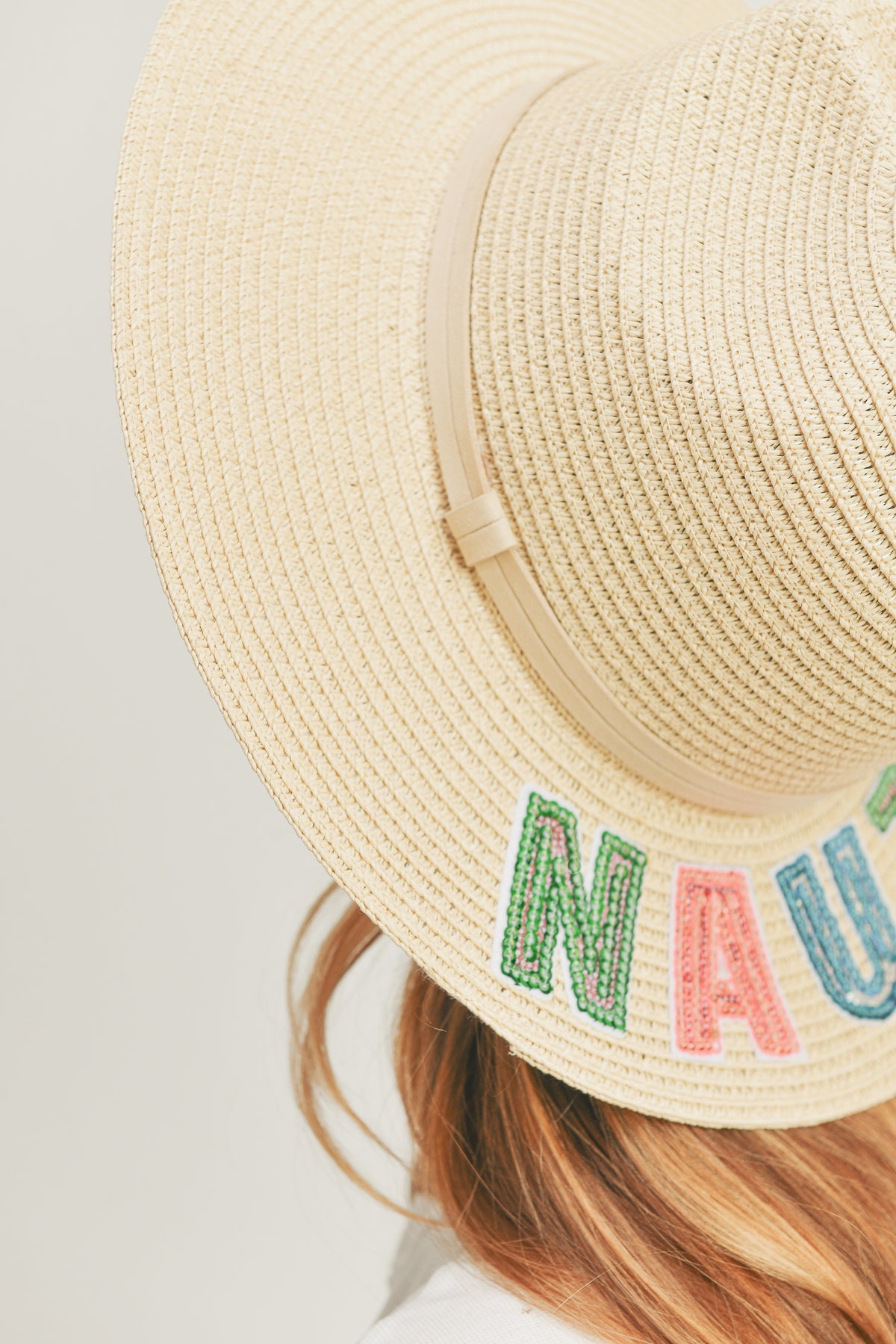 Sequin Letter Nauti Panama Hat