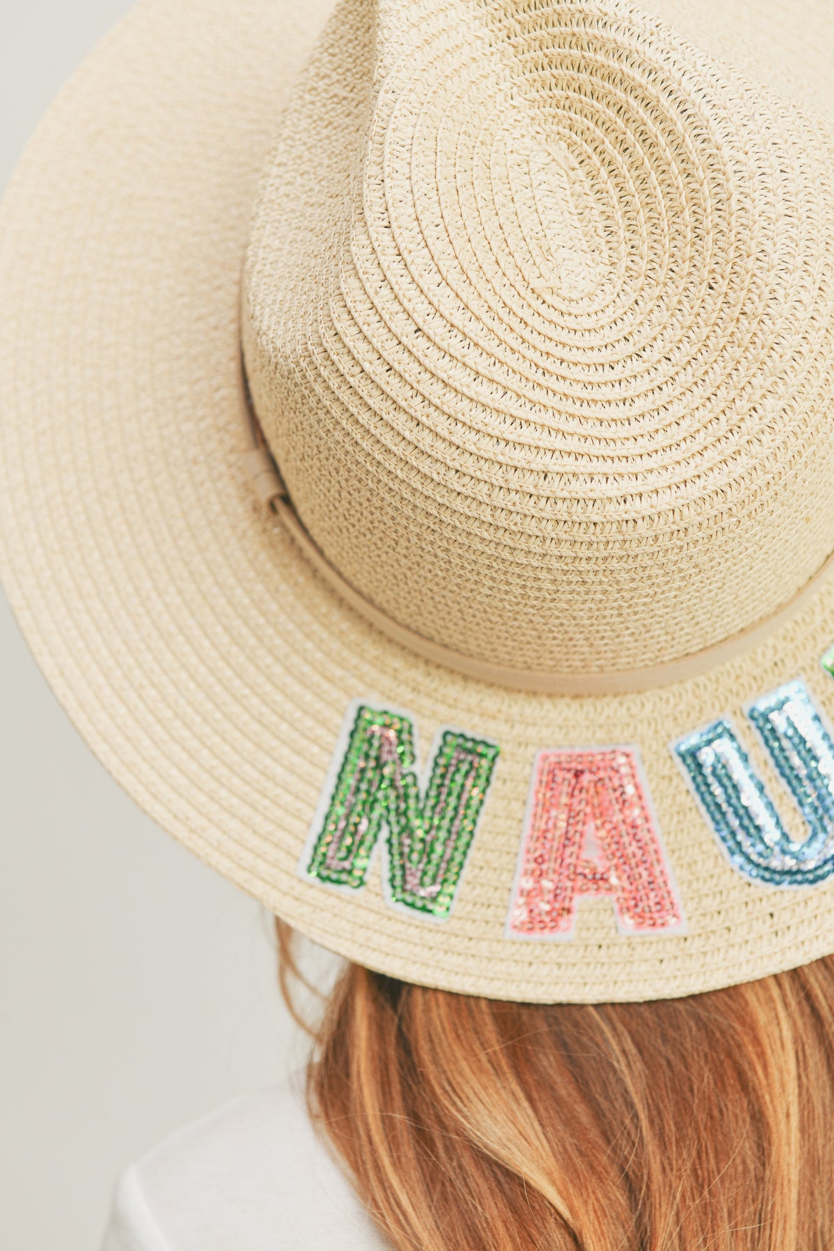 Sequin Letter Nauti Panama Hat