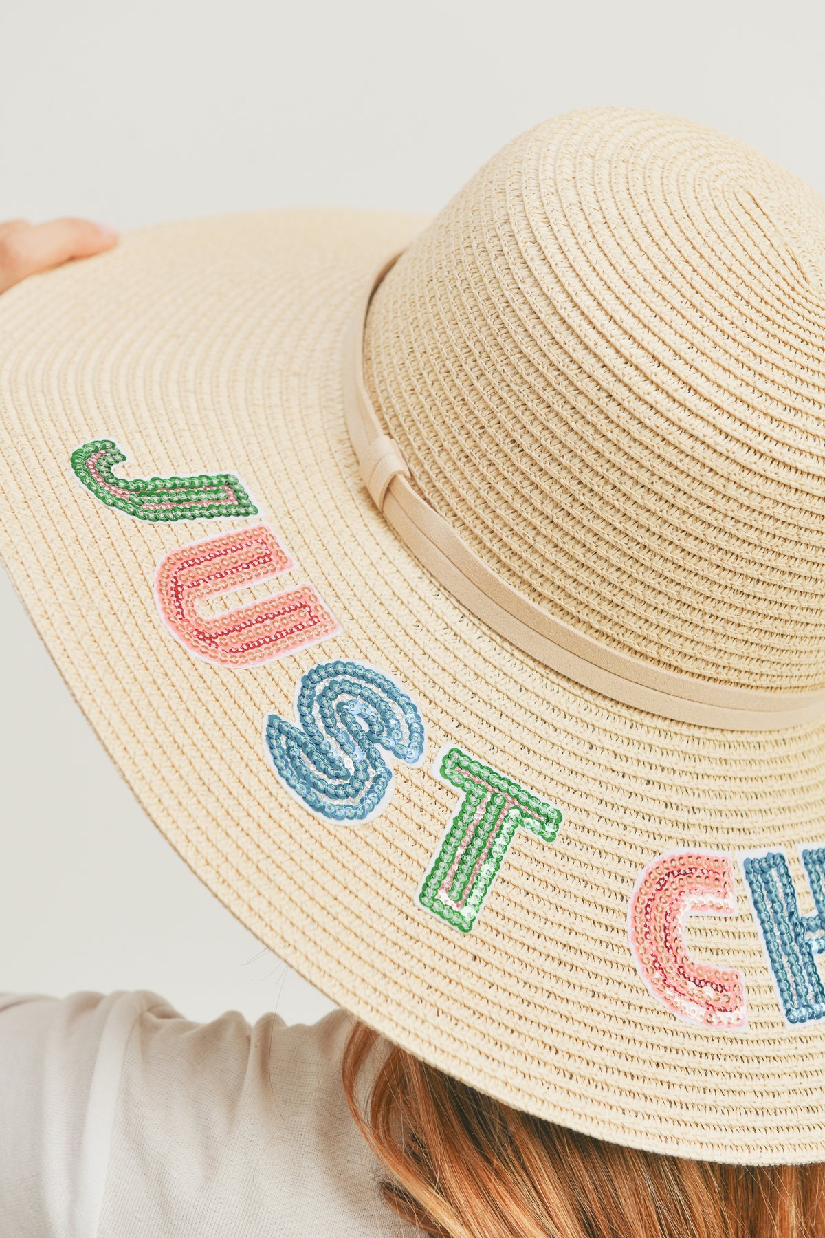 Sequin Letter Just Chill Out Floppy Hat