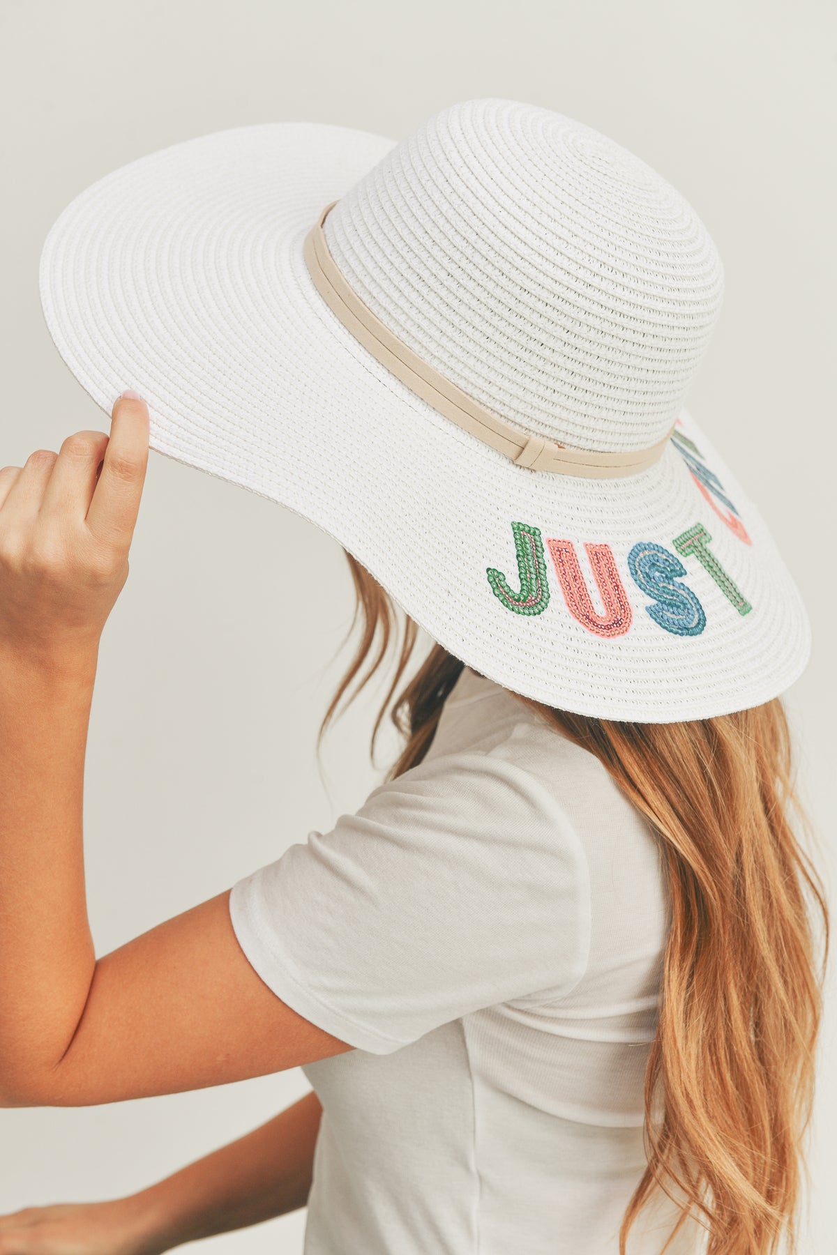 Sequin Letter Just Chill Out Floppy Hat