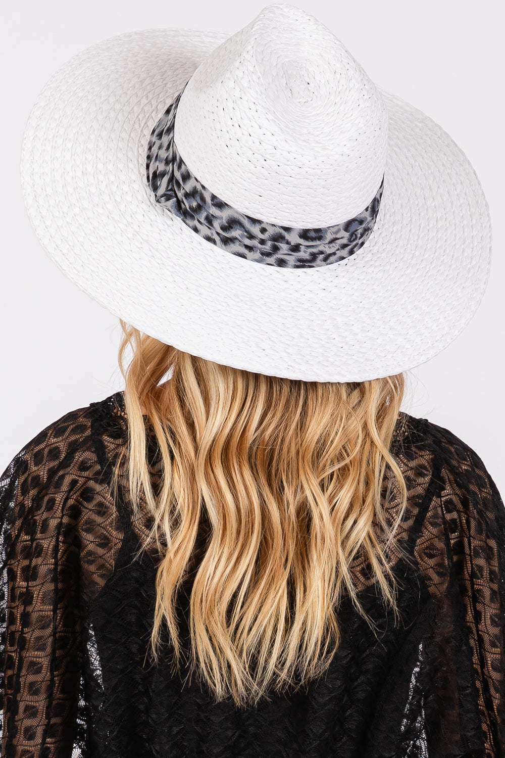 Leopard Band Straw Sun Hat