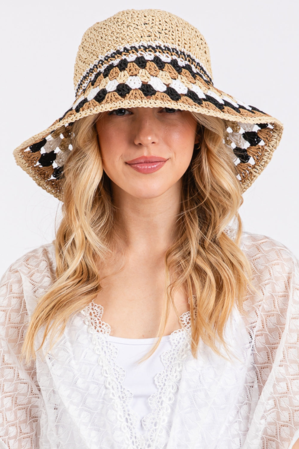 Multi Color Straw Bucket Hat