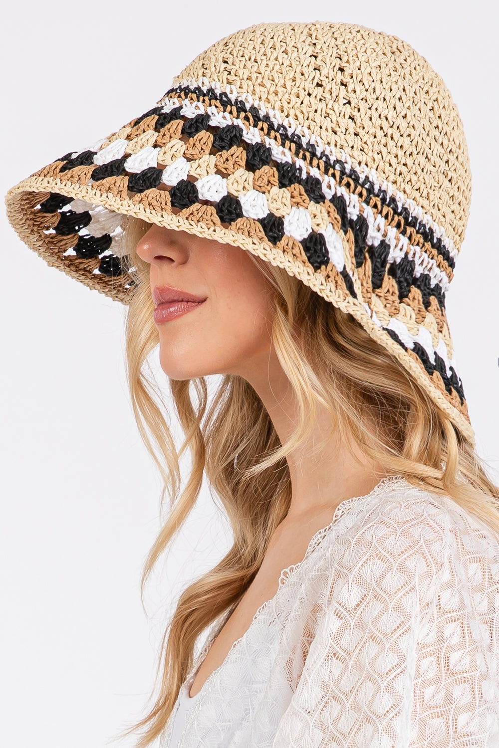 Multi Color Straw Bucket Hat