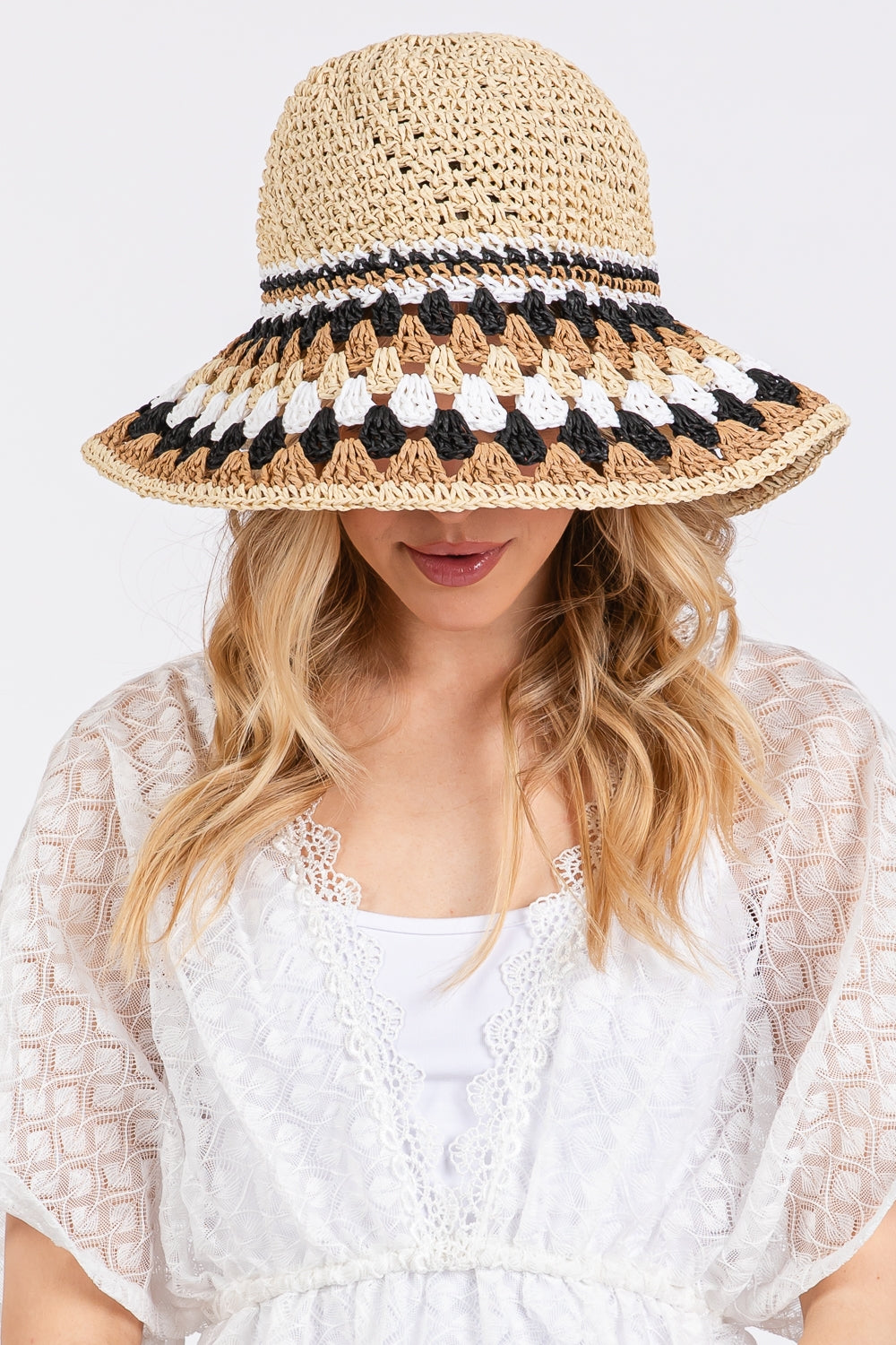 Multi Color Straw Bucket Hat