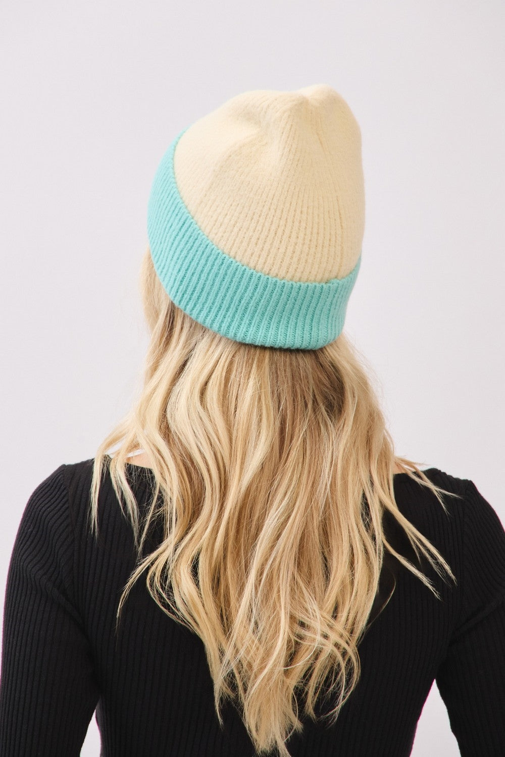 Two-Tone Soft Fuzzy Beanie