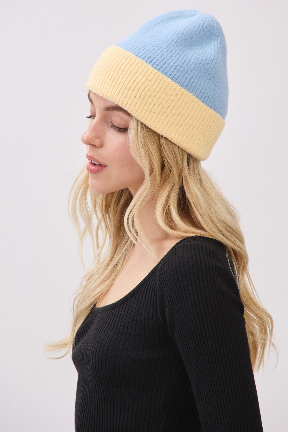 Two-Tone Soft Fuzzy Beanie
