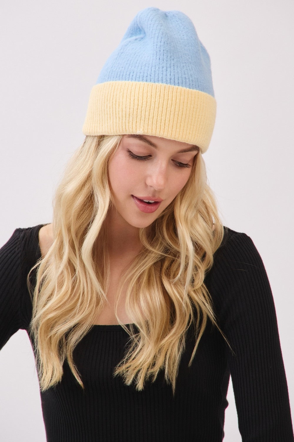 Two-Tone Soft Fuzzy Beanie