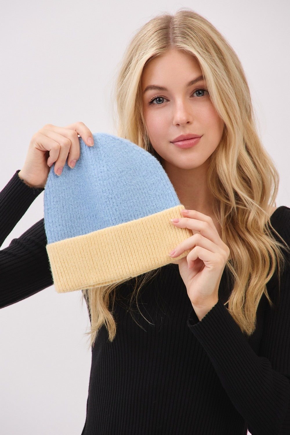 Two-Tone Soft Fuzzy Beanie